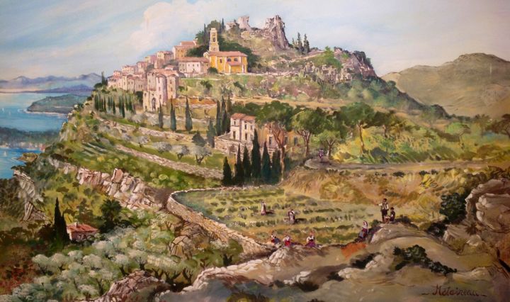 "Vue panoramique de la Colline d'Êze". mural.